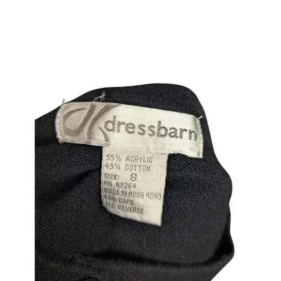 DressBarn Small Red Black Gray Striped Button Front Cardigan Knit Sweater - Picture 6 of 6